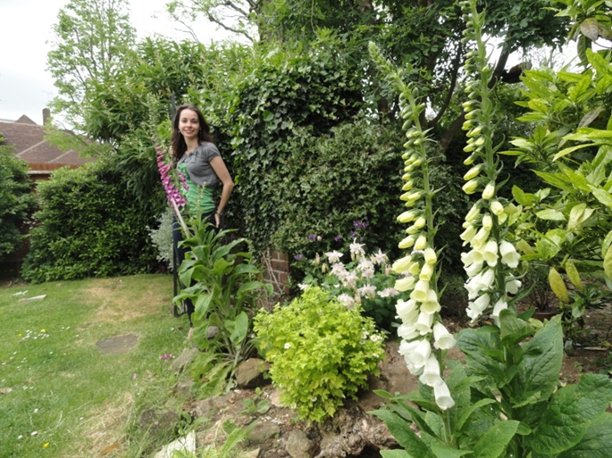 Charlotte in her garden