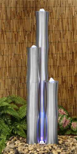 Bamboo Stainless Steel Water Feature at Primrose